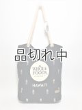 【Whole Foods Market/ホールフーズマーケット】ハワイ限定☆ロープエコバッグ：ブラック×ゴールドパイナップル