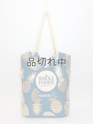 画像1: 【Whole Foods Market/ホールフーズマーケット】ハワイ限定☆ロープエコバッグ：ネイビー×ゴールドパイナップル