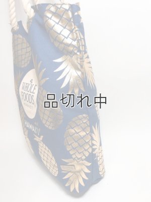画像2: 【Whole Foods Market/ホールフーズマーケット】ハワイ限定☆ロープエコバッグ：ネイビー×ゴールドパイナップル