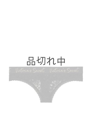 画像1: 【Victoria's Secret/ヴィクトリアシークレット】Script Logo Thong Panty ショーツ(XS)：ブラック