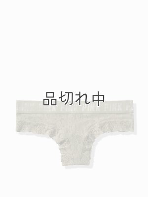 画像1: 【Victoria's Secret PINK/ヴィクトリアシークレットピンク】Lace Logo Cheekster ショーツ(XS)：シェールグリーン