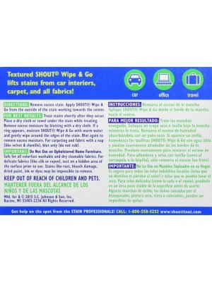 画像2: 【Shout/シャウト】Wipe & Go (ワイプアンドゴー)携帯シミ抜きウェットティッシュタイプ：12個入り