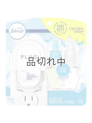 画像1: 【USファブリーズ】お知らせランプ付き★プラグインオイル本体+リフィルセット：リネン＆スカイ