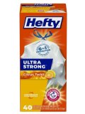 【Hefty】香り付きゴミ袋★13ガロン(49L)×40枚：シトラスツイスト(ひも付き)