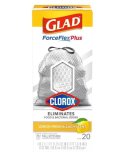 【GLAD】香り付きゴミ袋★13ガロン(49L)×20枚：クロロックス レモンフレッシュ(ひも付き)