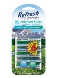 【Refresh Your Car!】車用芳香剤 スティックタイプ(6本入り)：サマーブリーズ/アルパインメドウ