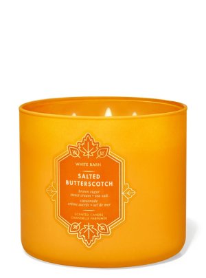 画像1: 【Bath&BodyWorks】3-wickキャンドル（14.5oz）：ソルトバタースコッチ