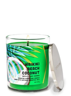 画像2: 【Bath&BodyWorks】シグネチャー1-wickキャンドル（8oz）：ワイキキビーチココナッツ(デザイン選択可)