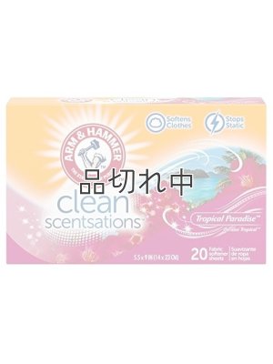 画像1: 【Arm&Hammer/アーム＆ハンマー】ドライヤーシート(20枚入り)：トロピカルパラダイス