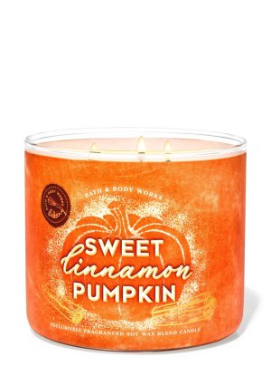 画像1: 【Bath&BodyWorks】3-wickキャンドル（14.5oz）：スイートシナモンパンプキン