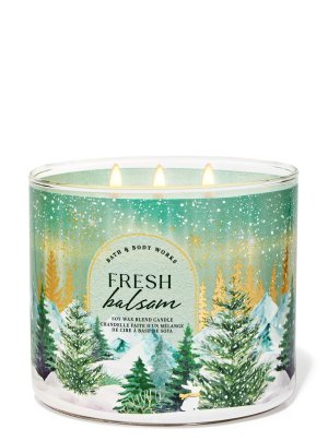 画像1: 【Bath&BodyWorks】3-wickキャンドル（14.5oz）：フレッシュバルサム(デザイン選択可)