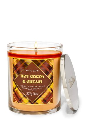 画像2: 【Bath&BodyWorks】シグネチャー1-wickキャンドル（8oz）：ホットココア＆クリーム(デザイン選択可)