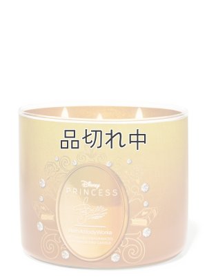画像1: 【Bath&BodyWorks】《Disney Princessコラボ》3-wickキャンドル（14.5oz）：Belle (ベル)