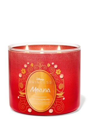 画像1: 【Bath&BodyWorks】《Disney Princessコラボ》3-wickキャンドル（14.5oz）：Moana (モアナ)