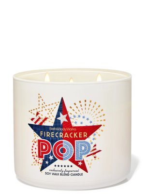 画像1: 【Bath&BodyWorks】3-wickキャンドル（14.5oz）：ファイヤークラッカーポップ