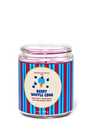 画像1: 【Bath&BodyWorks】1-wickキャンドル（7oz）：ブルーベリーワッフルコーン