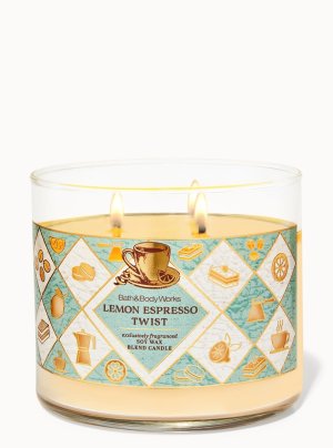 画像1: 【Bath&BodyWorks】3-wickキャンドル（14.5oz）：レモンエスプレッソツイスト