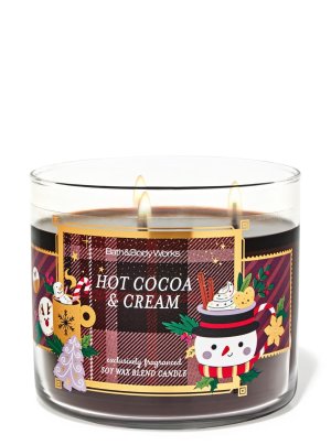 画像1: 【Bath&BodyWorks】3-wickキャンドル（14.5oz）：ホットココア＆クリーム