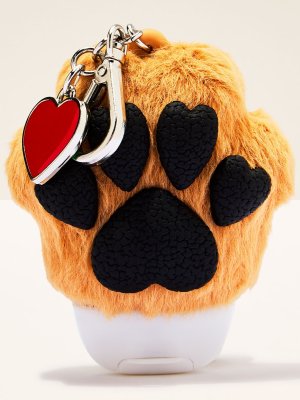画像1: 【Bath&BodyWorks】ミニハンドジェルホルダー：Brown Heart Paw with Charm (ブラウンハートパウ)