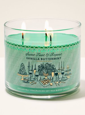 画像1: 【Bath&BodyWorks】3-wickキャンドル（14.5oz）：バニラバターミント