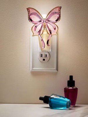 画像1: 【Bath&BodyWorks】香りの強さが調節できる★Wallflowers本体 Scent Control：ピンクリボンバタフライナイトライト