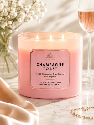 画像1: 【Bath&BodyWorks】3-wickキャンドル（14.5oz）：シャンパントースト