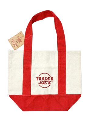 画像1: 【Trader Joe's/トレーダージョーズ】エコバッグ：ミニサイズキャンバストート レッド