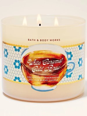 画像1: 【Bath&BodyWorks】3-wickキャンドル（14.5oz）：ホワイトキャラメルコールドブリュー