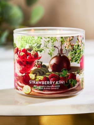 画像1: 【Bath&BodyWorks】3-wickキャンドル（14.5oz）：ストロベリーキウイ