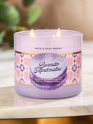 画像1: 【Bath&BodyWorks】3-wickキャンドル（14.5oz）：ラベンダーマシュマロ