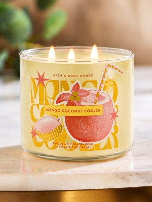 画像1: 【Bath&BodyWorks】3-wickキャンドル（14.5oz）：マンゴーココナッツクーラー