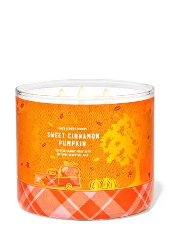 【Bath&BodyWorks】3-wickキャンドル（14.5oz）：スイートシナモンパンプキン