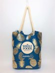 画像1: 【Whole Foods Market/ホールフーズマーケット】ハワイ限定☆ロープエコバッグ：ネイビー×ゴールドパイナップル