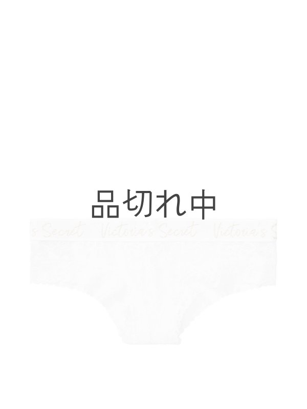 画像1: 【Victoria's Secret/ヴィクトリアシークレット】Script Logo Cheeky Panty ショーツ(XS)：ホワイト