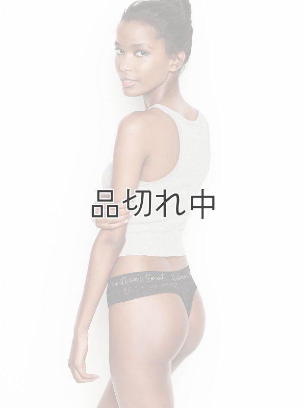 画像2: 【Victoria's Secret/ヴィクトリアシークレット】Script Logo Thong Panty ショーツ(XS)：ブラック