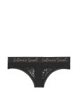 画像1: 【Victoria's Secret/ヴィクトリアシークレット】Script Logo Thong Panty ショーツ(XS)：ブラック