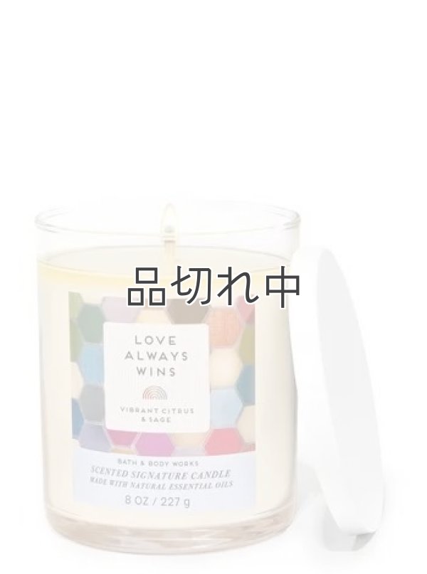 画像1: 【Bath&BodyWorks】シグネチャー1-wickキャンドル（8oz）：Love Always Wins