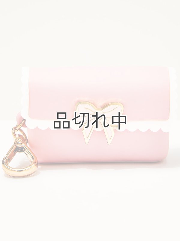 画像1: 【Bath&BodyWorks】ミニハンドジェルホルダー：スカラップピンクリボンスナップケース