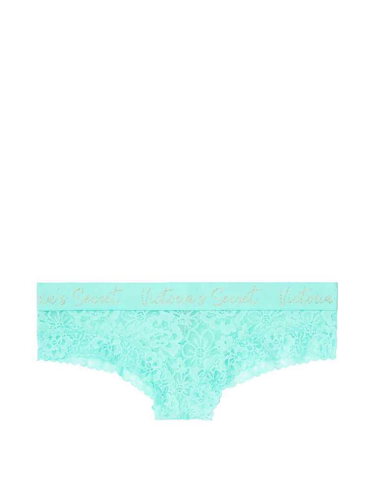 画像1: 【Victoria's Secret/ヴィクトリアシークレット】Script Logo Cheeky Panty ショーツ(XS)：オアシスブルー