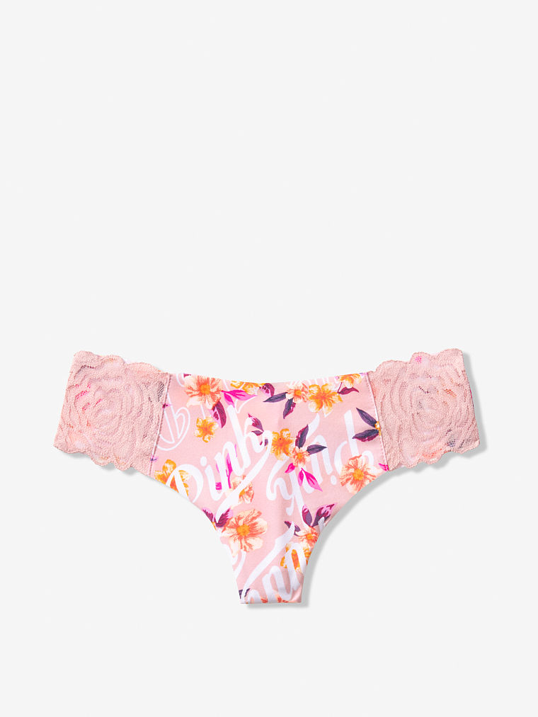 画像1: 【Victoria's Secret PINK/ヴィクトリアシークレットピンク】ショーツ Thong (XS)：ローズフローラルロゴ