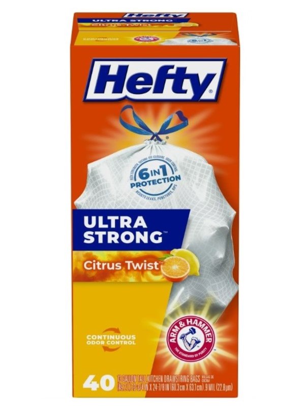 画像1: 【Hefty】香り付きゴミ袋★13ガロン(49L)×40枚：シトラスツイスト(ひも付き)