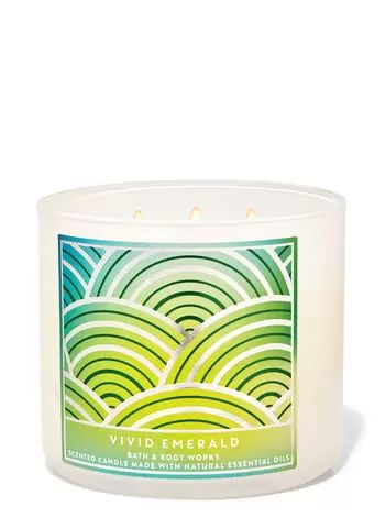 画像1: 【Bath&BodyWorks】3-wickキャンドル（14.5oz）：ビビッドエメラルド