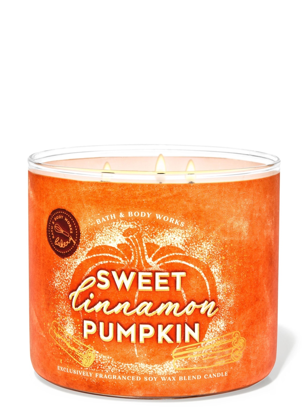 画像1: 【Bath&BodyWorks】3-wickキャンドル（14.5oz）：スイートシナモンパンプキン