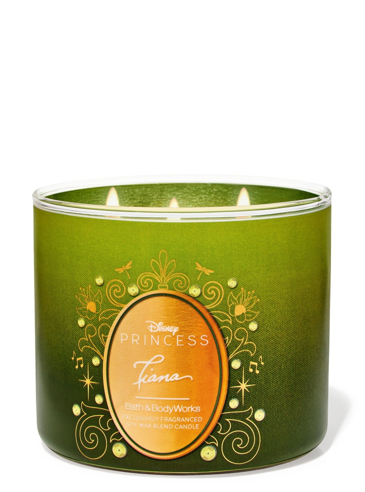 画像1: 【Bath&BodyWorks】《Disney Princessコラボ》3-wickキャンドル（14.5oz）：Tiana (ティアナ)