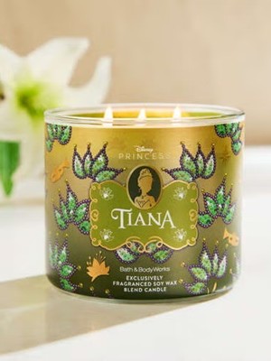 画像1: 【Bath&BodyWorks】《Disney Princessコラボ》3-wickキャンドル（14.5oz）：Tiana (ティアナ)