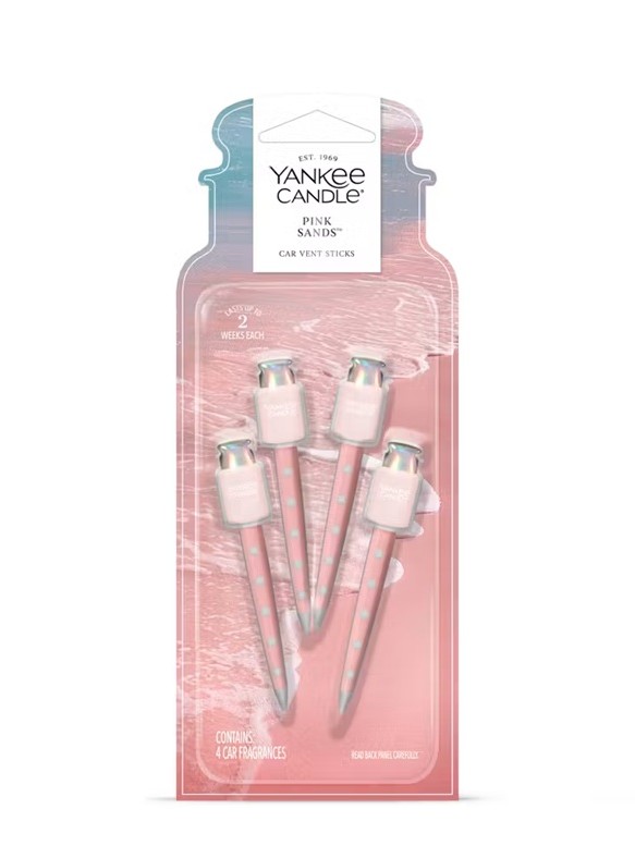画像1: 【YANKEE CANDLE/ヤンキーキャンドル】カーフレグランススティック(4本入り)：ピンクサンド