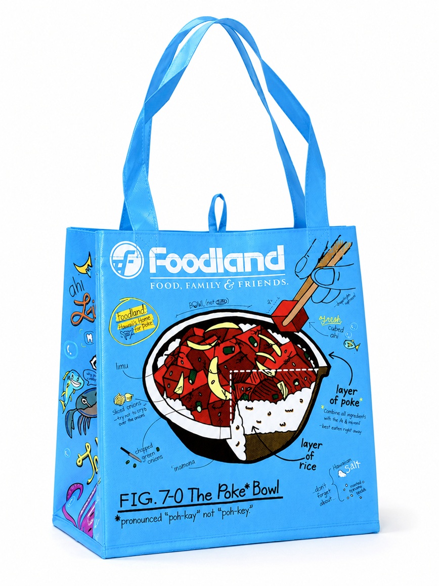 画像1: 【Food Land /フードランド】エコバッグ：ポキボウル