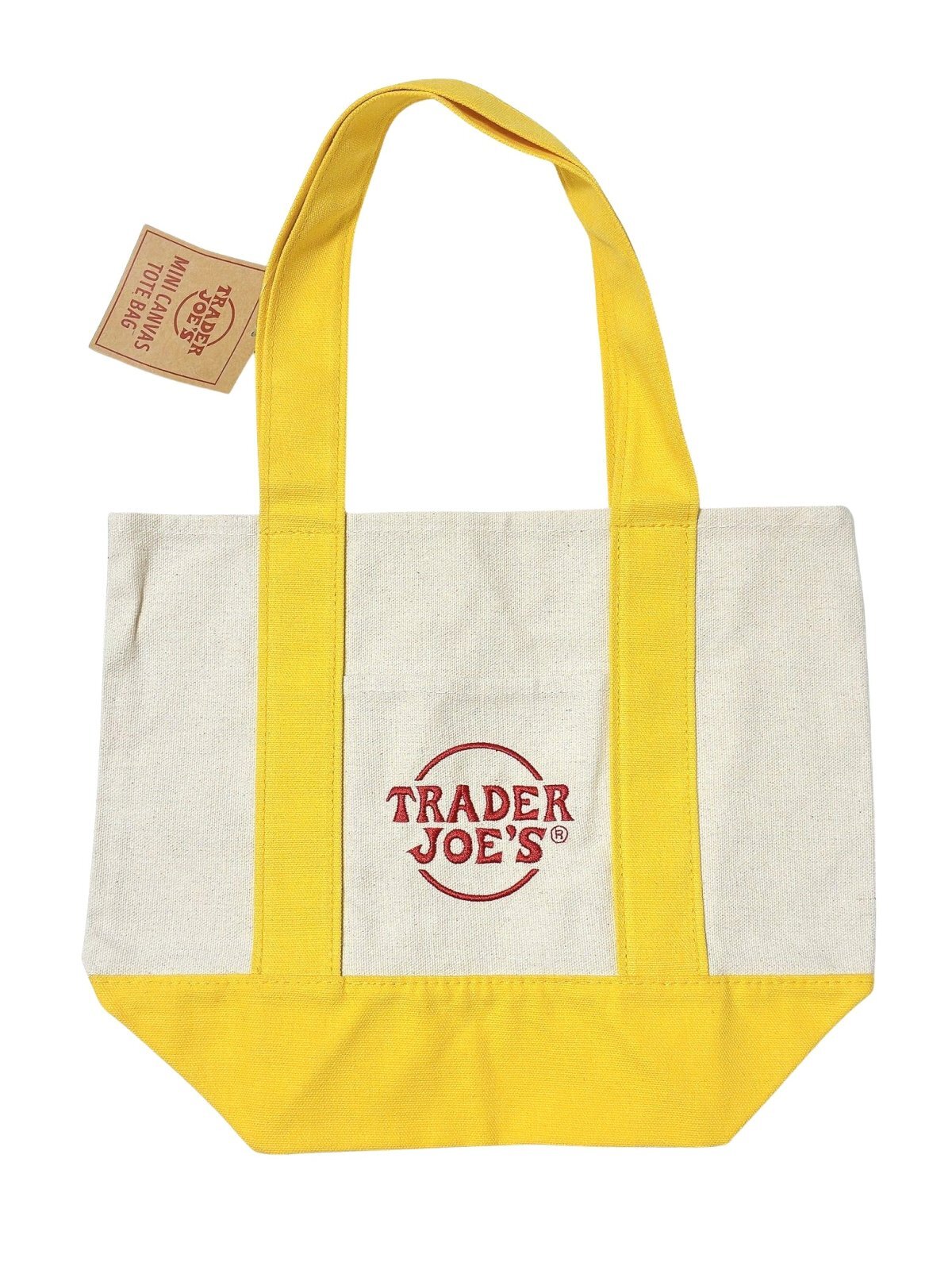 画像1: 【Trader Joe's/トレーダージョーズ】エコバッグ：ミニサイズキャンバストート イエロー