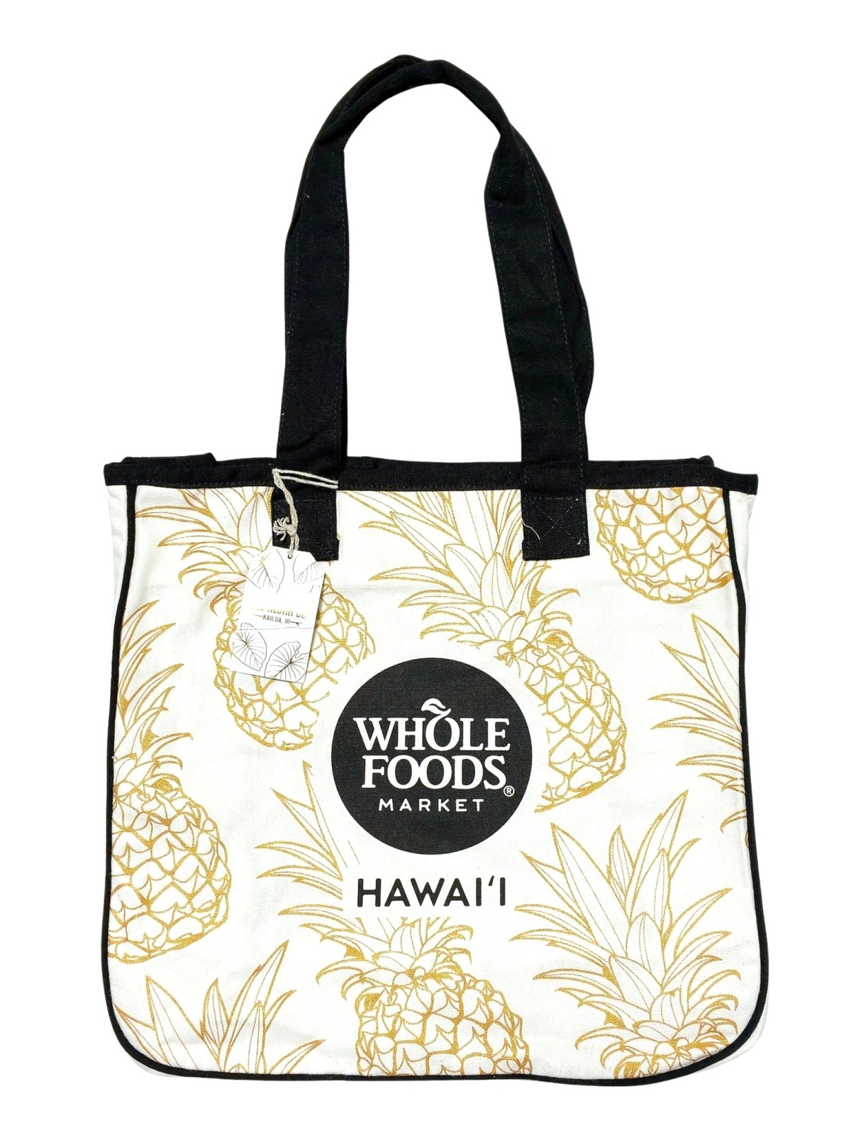 画像1: 【Whole Foods Market/ホールフーズマーケット】ハワイ限定☆ロープトート：ブラック×パイナップル
