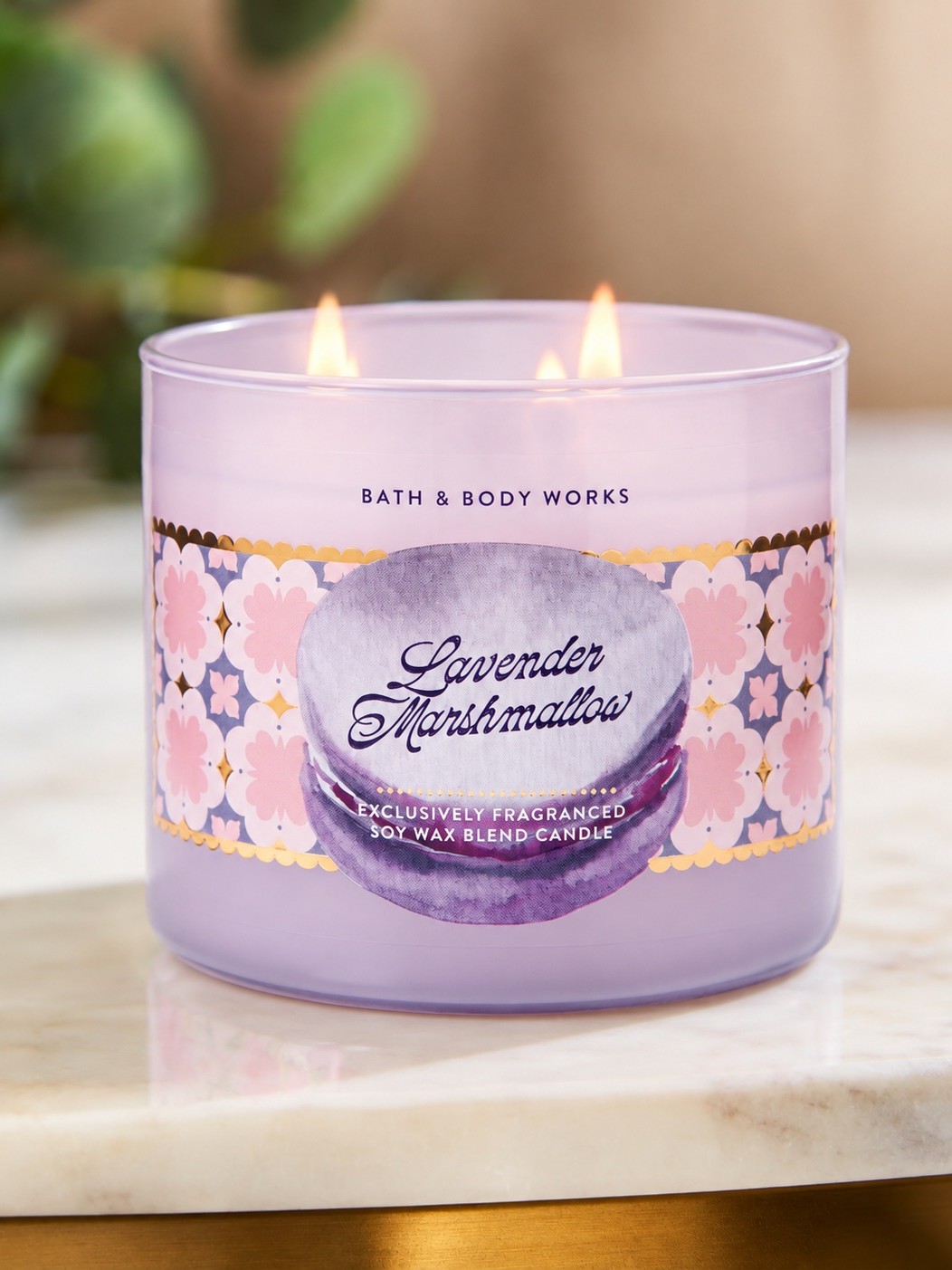 画像1: 【Bath&BodyWorks】3-wickキャンドル（14.5oz）：ラベンダーマシュマロ